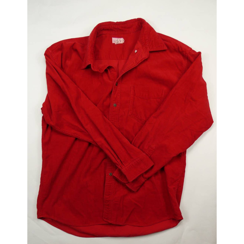 men's vintage J. CREW corduroy shirt, XL, red, 100% cotton